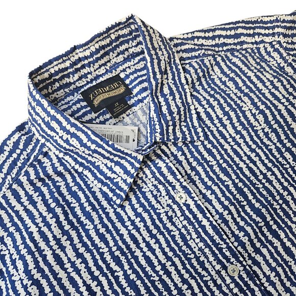 Daniel Cremieux Other - NWT Cremieux Premium Denim Shirt Men's XL Blue & White Print S/S Button Down